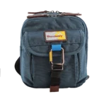 Shoulder bag with flap blue