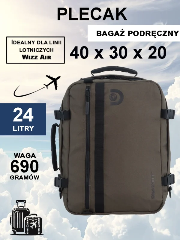Plecak-torba kabinowa 24l khaki