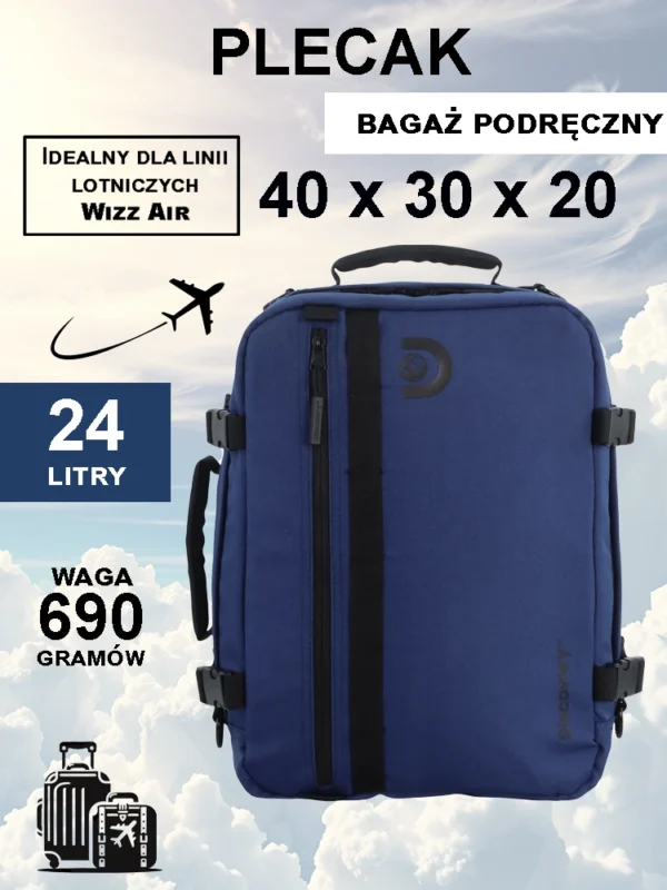 Plecak-torba kabinowa 24l navy