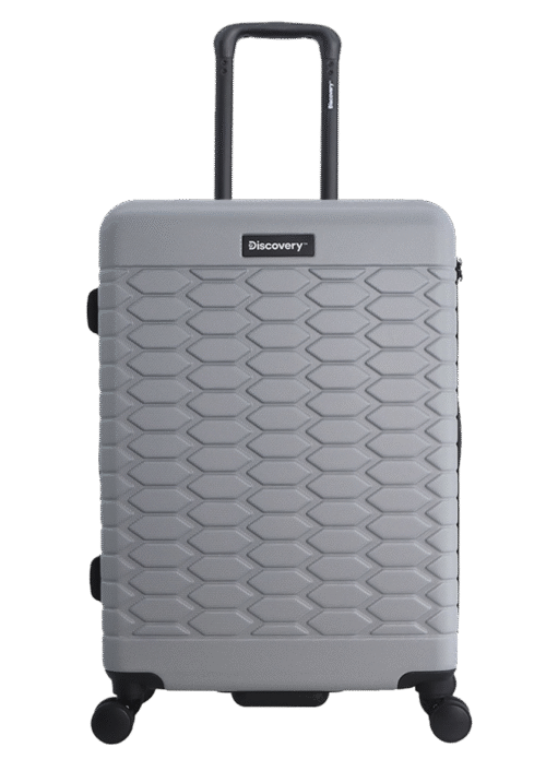 Discovery Reptile Srebrny M 1 Medium Silver Suitcase (Reptile)