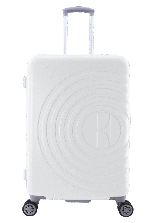 Średnia walizka biała (Debossed)