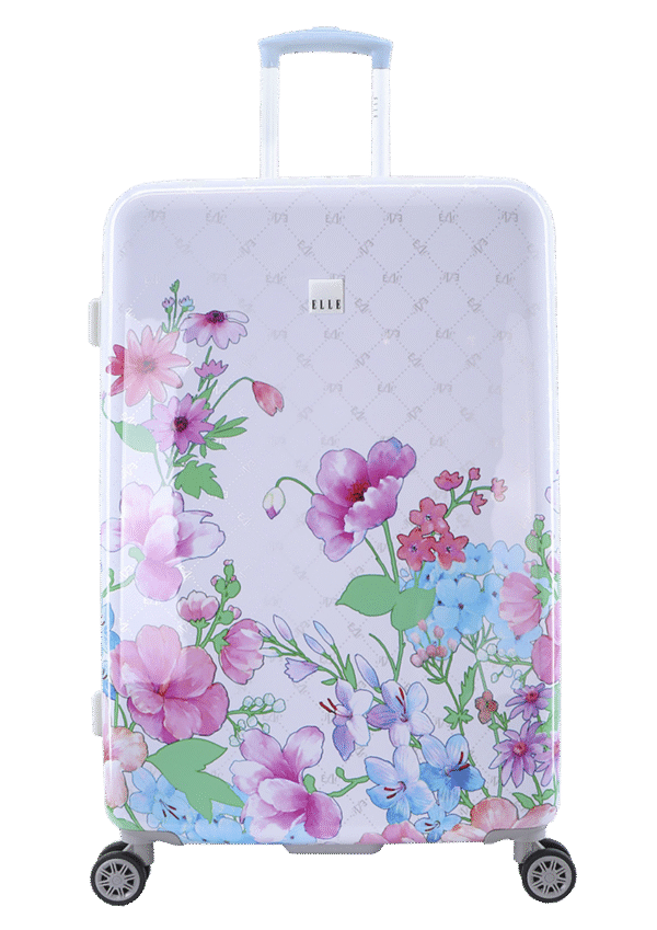 Large suitcase white (Flower)